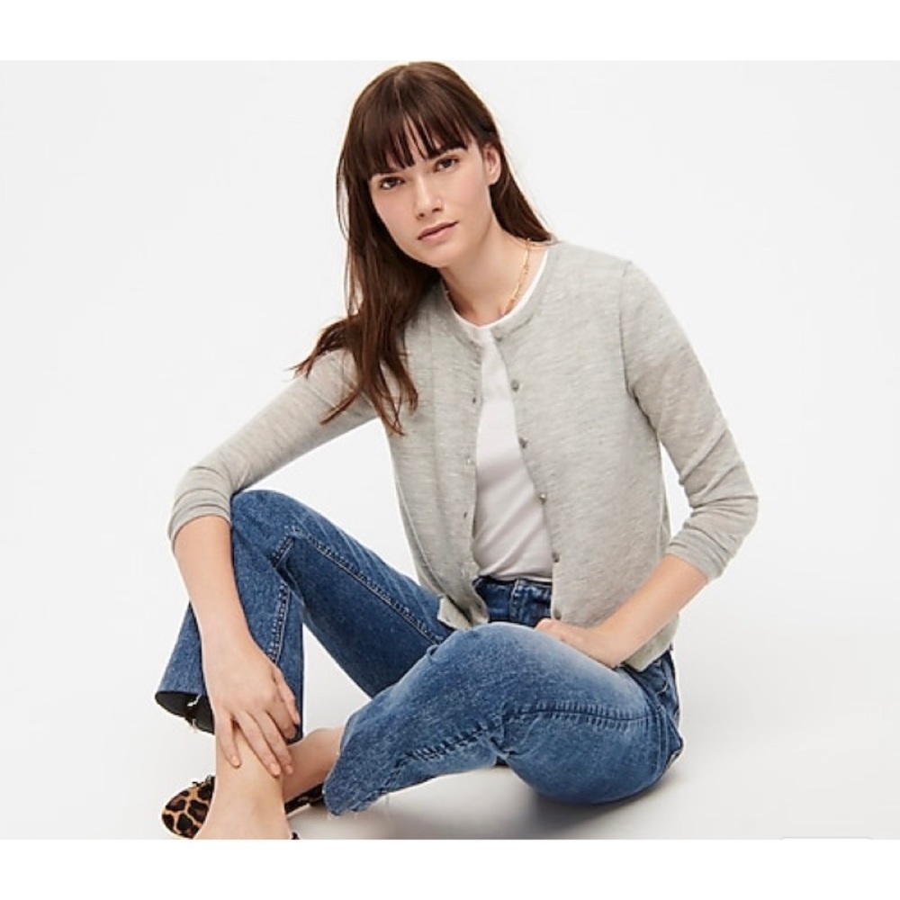 J. Crew Featherlight Cashmere Cardigan Coral S